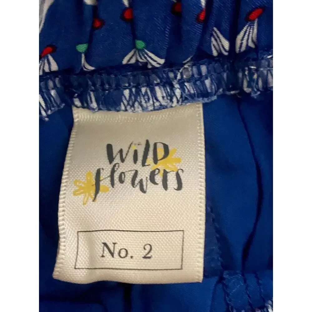 NEW Wildflowers Daydream Believer Play All Day Blue Rayon Abby Pleated Skort 2